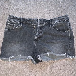 Stone wash jean shorts